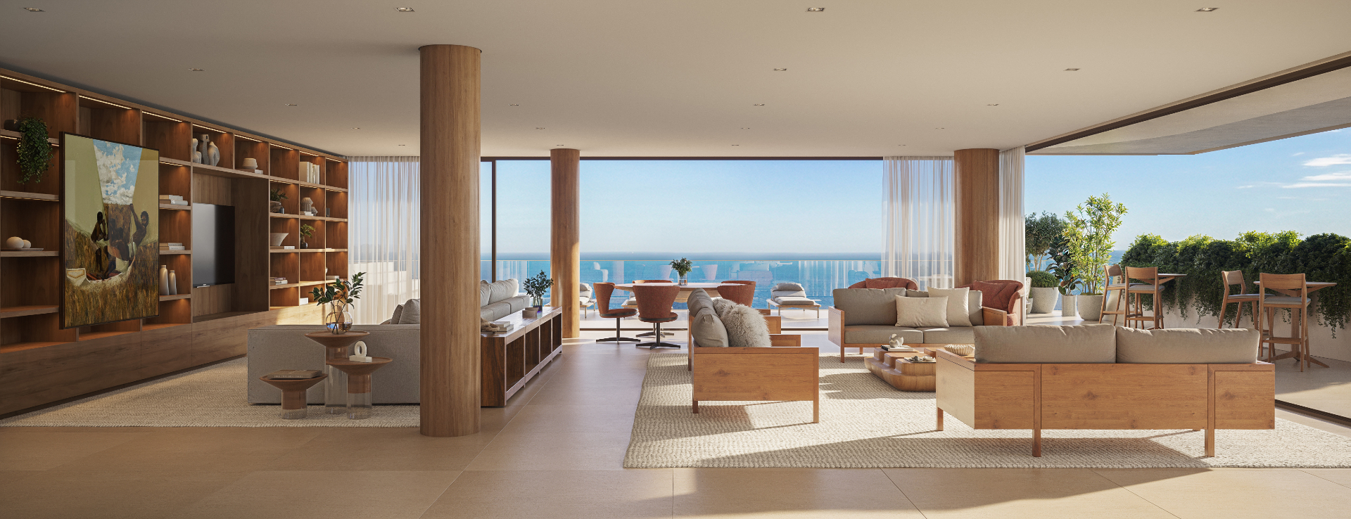 Sala terraza — Cobertura panorâmica